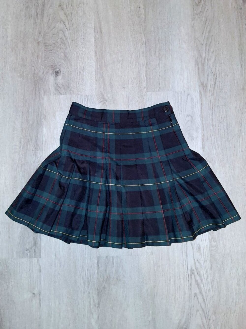 American Apparel Dark Green Plaid Pleated Mini Skirt Size XXS Preppy Goth Punk